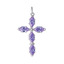 Серебряная подвеска Крест с фиолетовыми камнями 538467б-6
